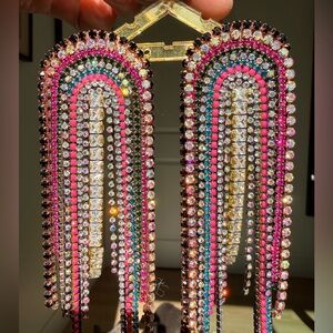 Colorful Rhinestone Statement Earrings